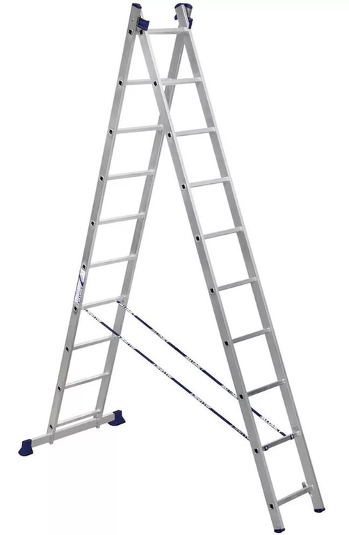 Лестница 2-х секционная алюминиевая 2*10
